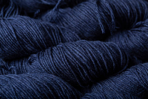 Background of Blue Wool Yarn