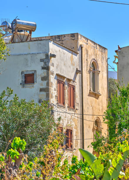 An old abandoned building in Chania, Crete, Greece.  Useful as background.