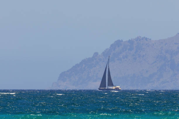 Sailing boat in the sea of ​​Mallorca.