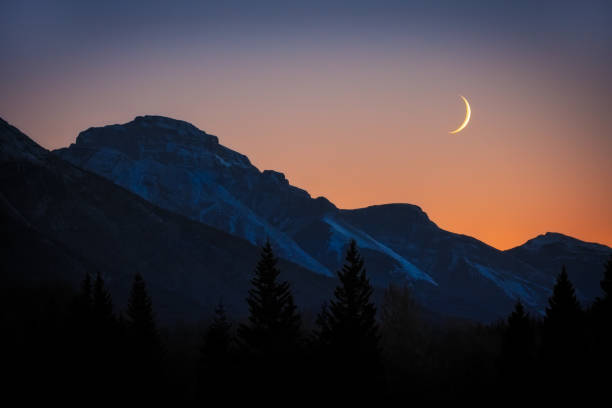 Gore Range Sunset Moonrise - Scenic landscape with full moon rising.