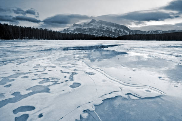 Frozen Two Jack Lake in Banff National Park