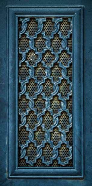 istock Beautiful vintage forged grille. Retro background and texture 2162029065