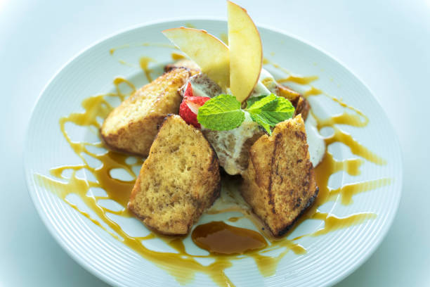 French toast with salted caramel sauce