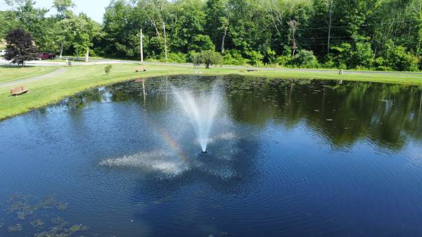 istock Beautiful Fountain flowing in a park 2162033297