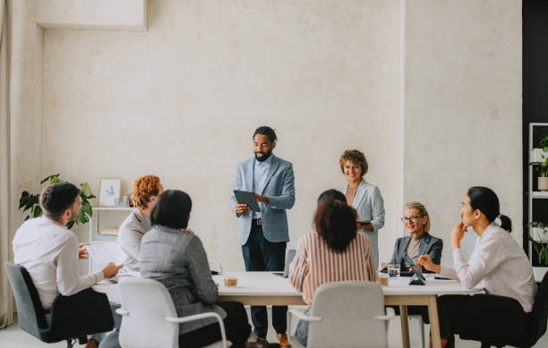 istock Diverse Business Meeting In Bright Modern Office 2162033379