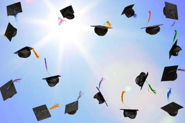 istock Mortarboards flying in the sky 2162037182
