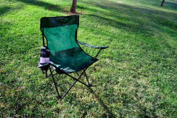 3D rendering illustration of a reclining chair with bungee cords