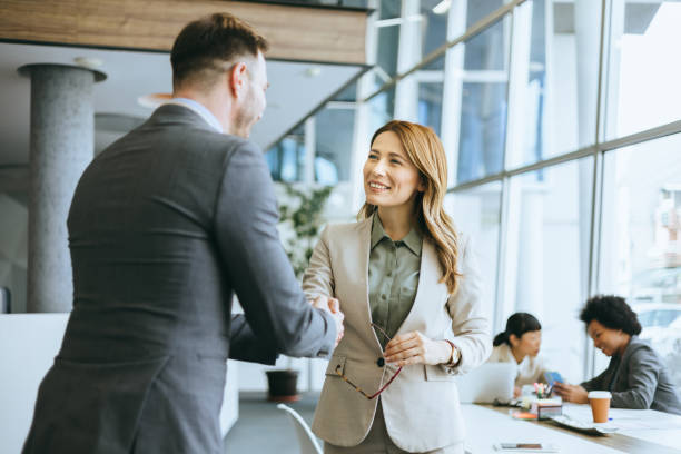 istock Friendly business meeting with smile 2162042824