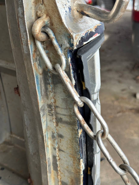 istock iron chain of car wall 2162043406