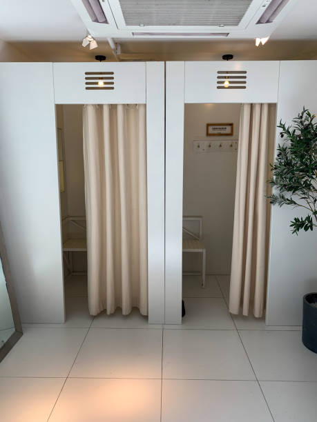 istock Beautiful Modern Dressing Room With Minimal White And Beige Aesthetic 2162045897