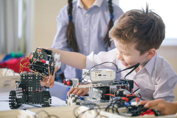 istock Technical activities for small children. Communication and digital concept. 2162052928
