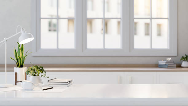 istock A copy space for displaying products on a white tabletop with accessories in a minimal white kitchen 2162054664