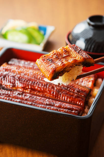 istock Unagi don grilled eel on rice bowl 2162055136