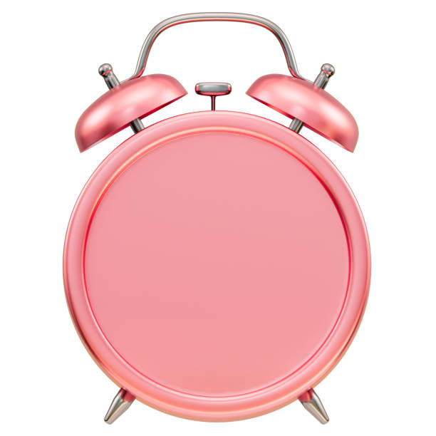 istock 3D realistic, Pink pastel, Time clock mockup isolated on white background, 3d illustration 2162064497