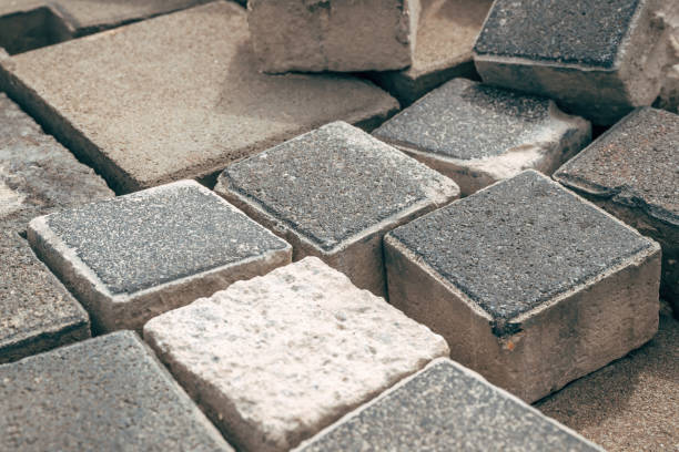 istock Paving concrete blocks for sidewalk flooring surface 2162067326