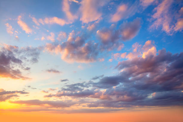 istock Ave heaven - Real sky - Pastel  colors Panoramic Sunrise Sundown Sanset Sky with colorful clouds. 2162068488