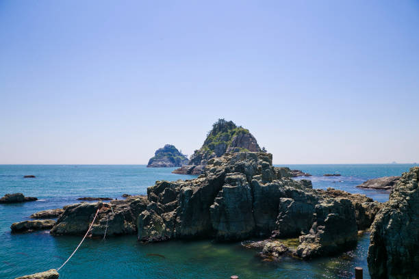 istock Oryukdo sky walk in busan, South Korea. 2162070116