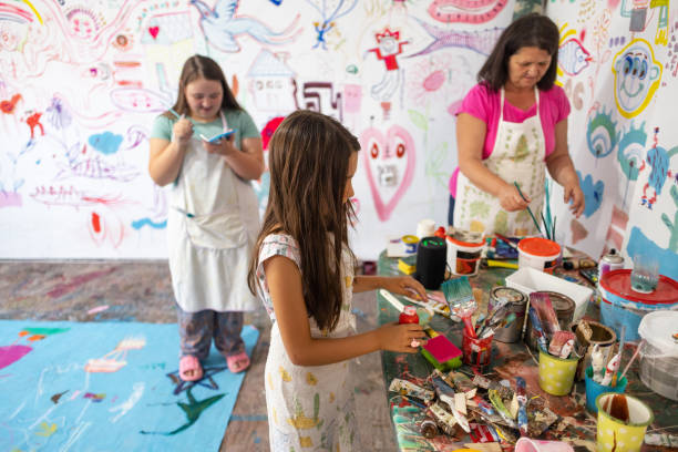 istock Sisters Painting Together 2162072201