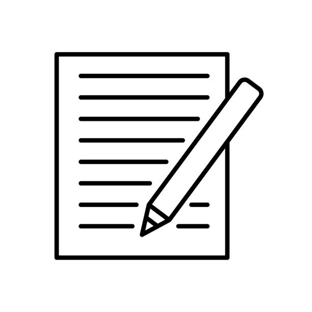 Writing icon in thin line style Vector illustration graphic design Writing icon in thin line style Vector illustration graphic design contracting logos stock illustrations