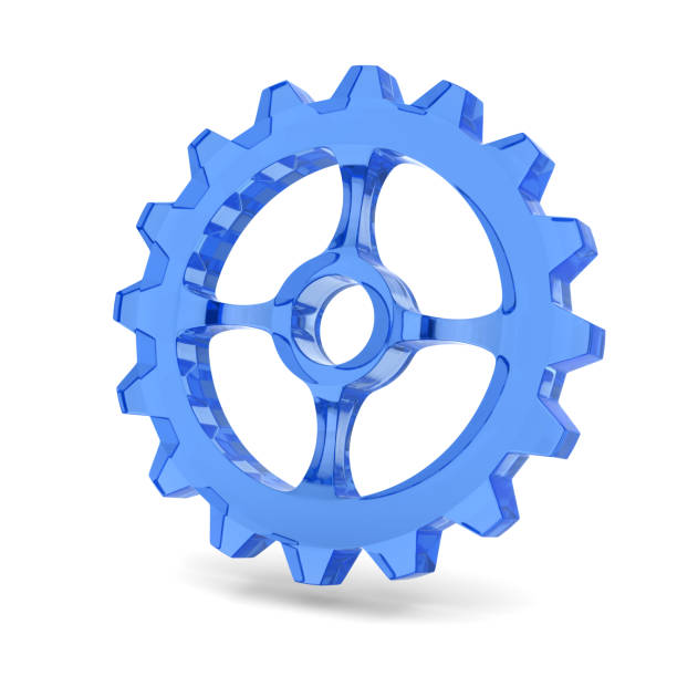 istock glass gear on white background. Isolated 3d illustration 2162072850