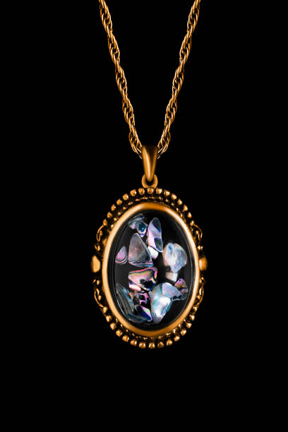 istock Vintage necklace on black 2162074733