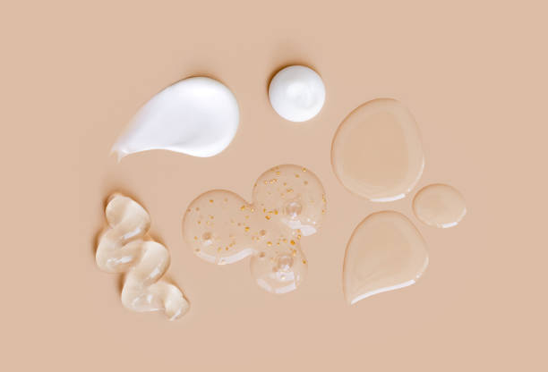 istock creamy texture of cosmetic samples on a pastel beige background 2162077836