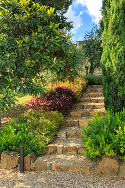 Italian style garden staircase