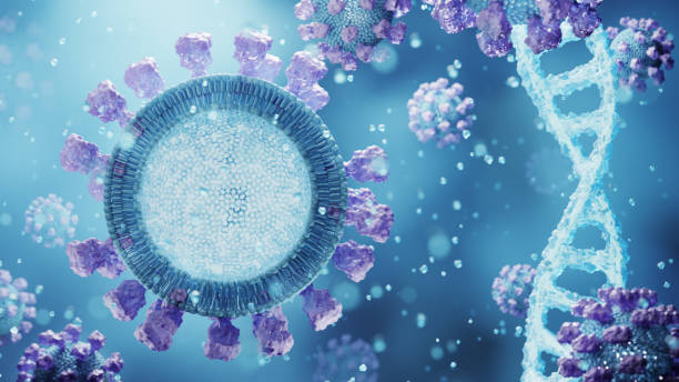 istock Close-up 3D rendering of a phospholipid structure in a blue and purple color scheme, showcasing molecular details and DNA strands. 2162080597