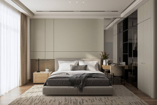 istock Scandinavian's Chic Nordic Clean Style Modern bedroom. 2162083230