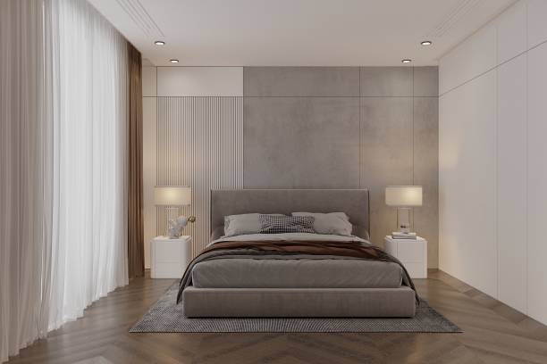 istock The interior of a bright bedroom. 2162085550