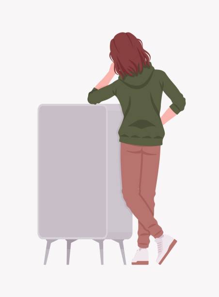 istock Long haired bearded handsome casual hoodie man stand lean rear 2162090414