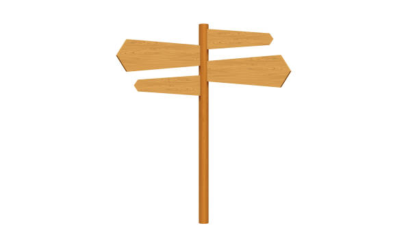 istock blank wooden road sign on the white background 2162090957