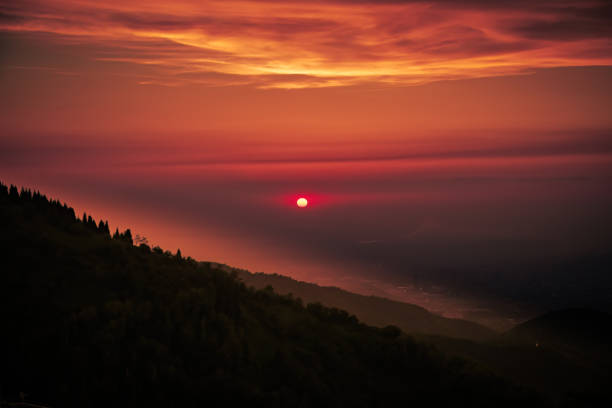 Beautiful sunset in the mountains