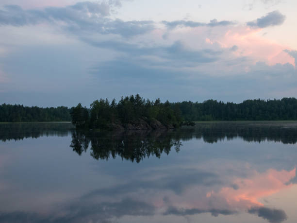 istock night landscape on a forest lake 2162094907