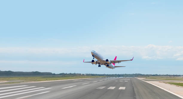istock Airplane taking off from the airport 2162098870