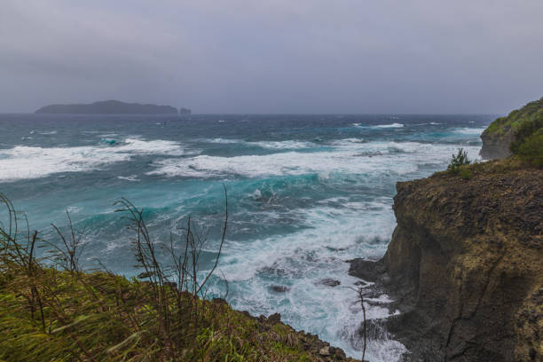 Hahajima, Ogasawara Islands: Rough seas after a typhoon