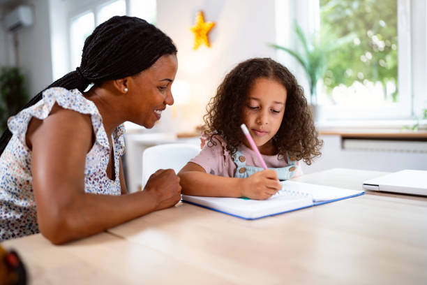 istock Mother and daughter Black ethnicity doing the homework together 2162101518
