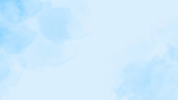 Watercolor Background Painting in Pastel Blue