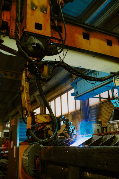 istock Robotic Welding Equipment In Factory 2162103018