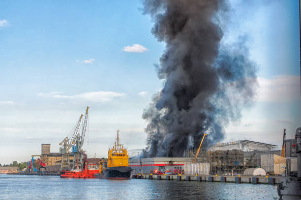 istock A fire in a warehouse in which a toy wholesaler caught fire. The fire was extinguished by firefighting vessels and fire brigade units, Port of Gdansk, Gdansk, Poland. date of destruction July 14, 2024 2162105215