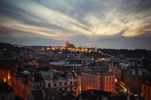 istock Prague Old Town aerial view cityscape at night 2162105231