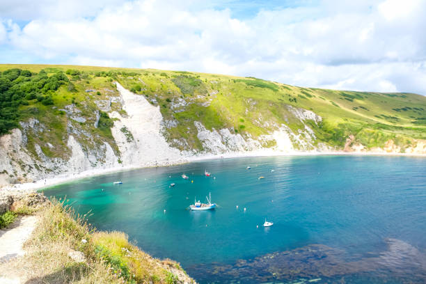 istock Lulworth Cove and beach view in Dorset, UK 2162107856