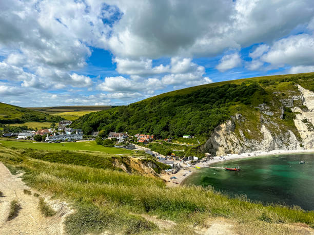 istock Lulworth Cove and beach view in Dorset, UK 2162107988