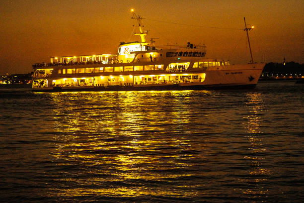 Istanbul, Turkey : July 12, 2024: Nautical vessel to Bosphorus of the Istanbul, Turkey
