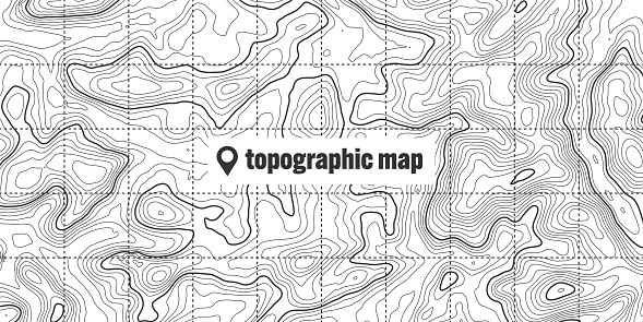 Topographic Screen Topographic Map With Contour Lines Geographic Terrain Grid Relief ...