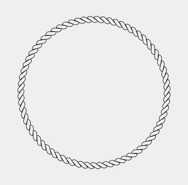 black and white rope icon circle sign pattern - tau stock-grafiken, -clipart, -cartoons und -symbole
