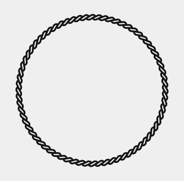 black and white rope icon curve pattern