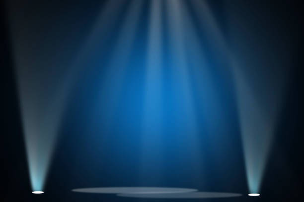 istock The concert stage theater with flood lights and abstract empty floor showcase spotlights on stage background. 2162118055