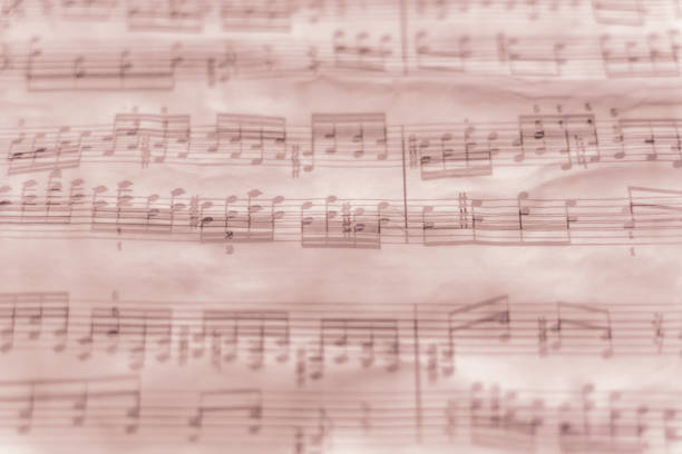 Old musical note book. Classic music concept.