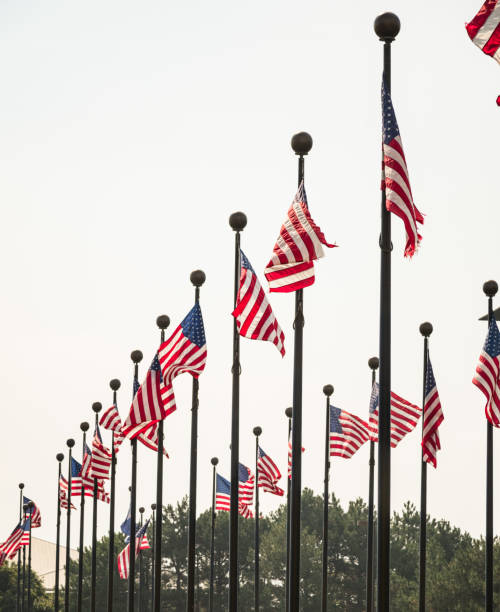 istock us flag on the streets 2162126320